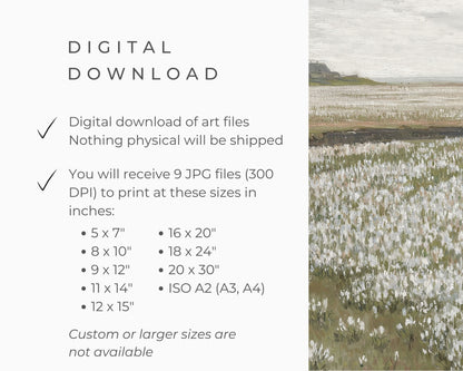 Vintage Spring Meadow Printable Wall Art