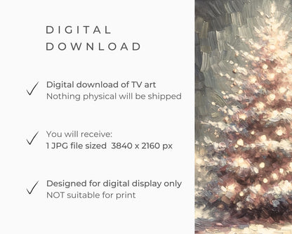 Christmas Tree Neutral Frame TV Art