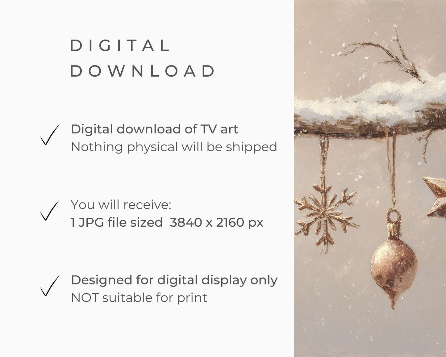 Christmas Ornaments Frame TV Art