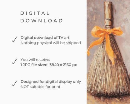 Broomsticks with Bows Halloween Frame TV Art