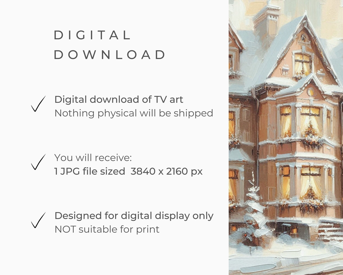 Christmas Townhouses Frame TV Art