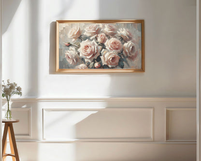 Pink Roses Frame TV Art