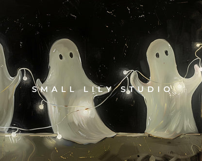 Halloween Ghosts at Party Frame TV Art