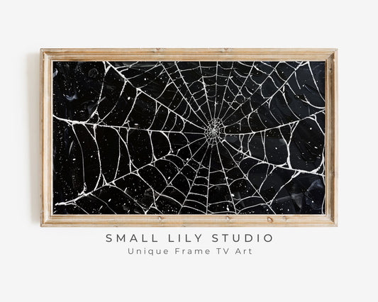 Black and White Spiderweb Halloween Frame TV Art