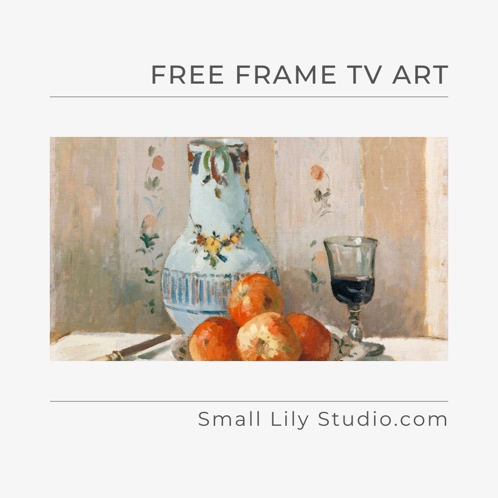 Still Life with Apples and Pitcher by Camille Pissaro - Free Frame TV art