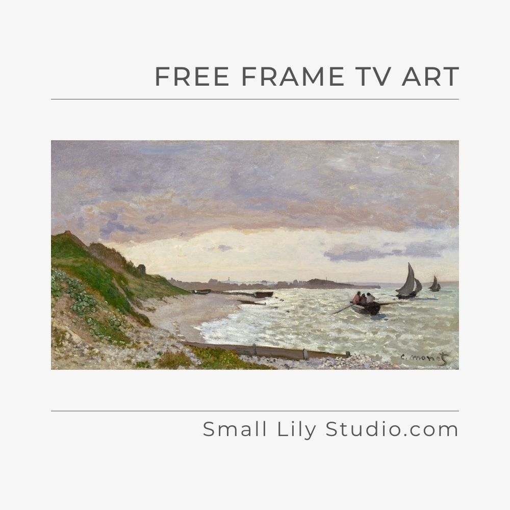 The Seashore at Sainte-Adresse by Claude Monet - Free Frame TV art