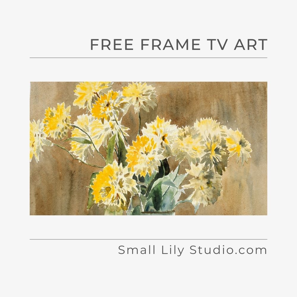 Vase with Yellow Flowers by Hannah Borger Overbeck - Free Frame TV art