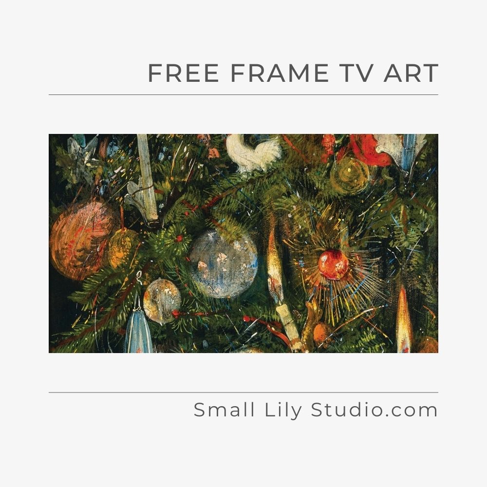 Christmas Tree Decorated with Lights by Rudolf Bernhard Willmann - Free Frame TV art