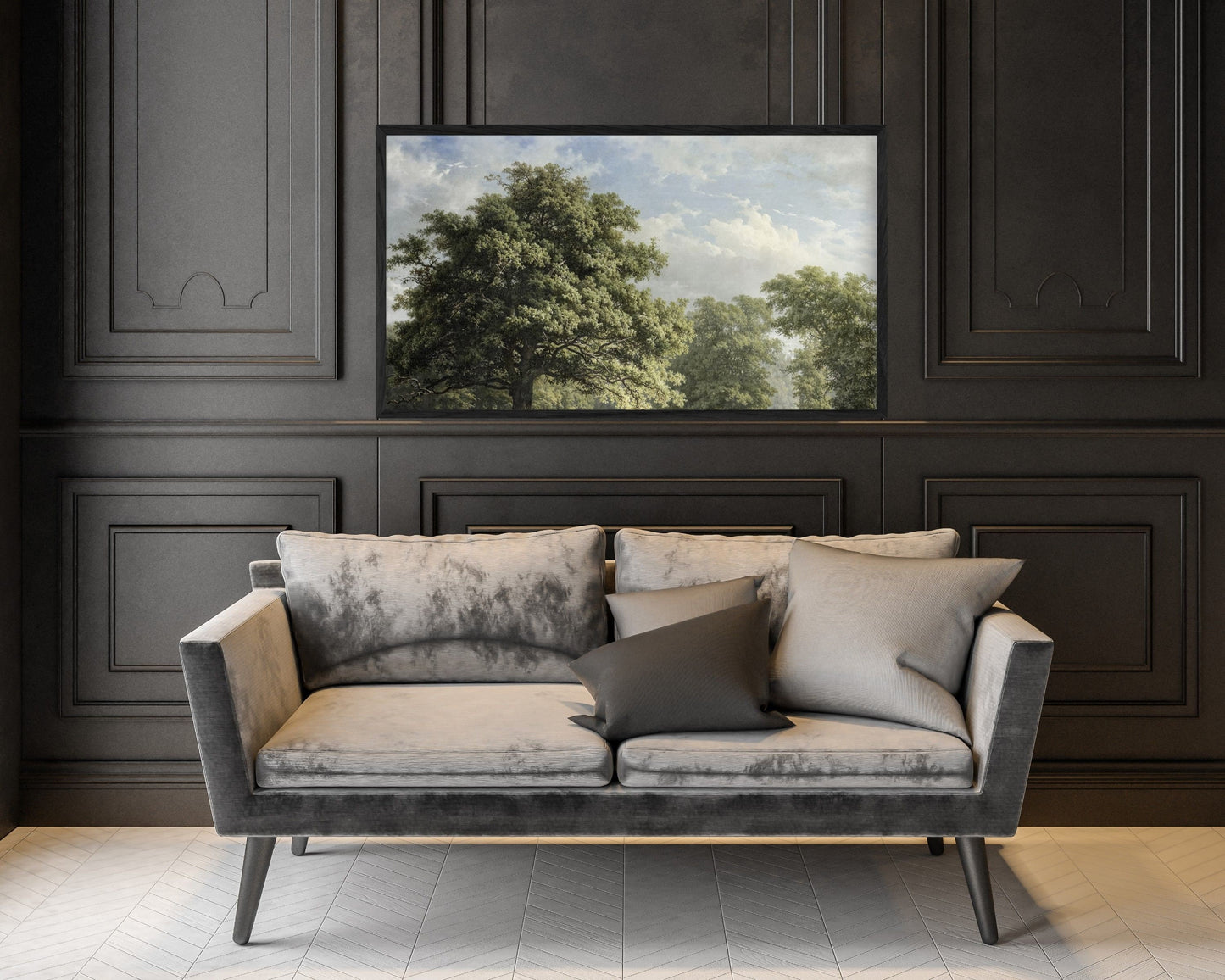 Muted Green Trees Frame TV Art