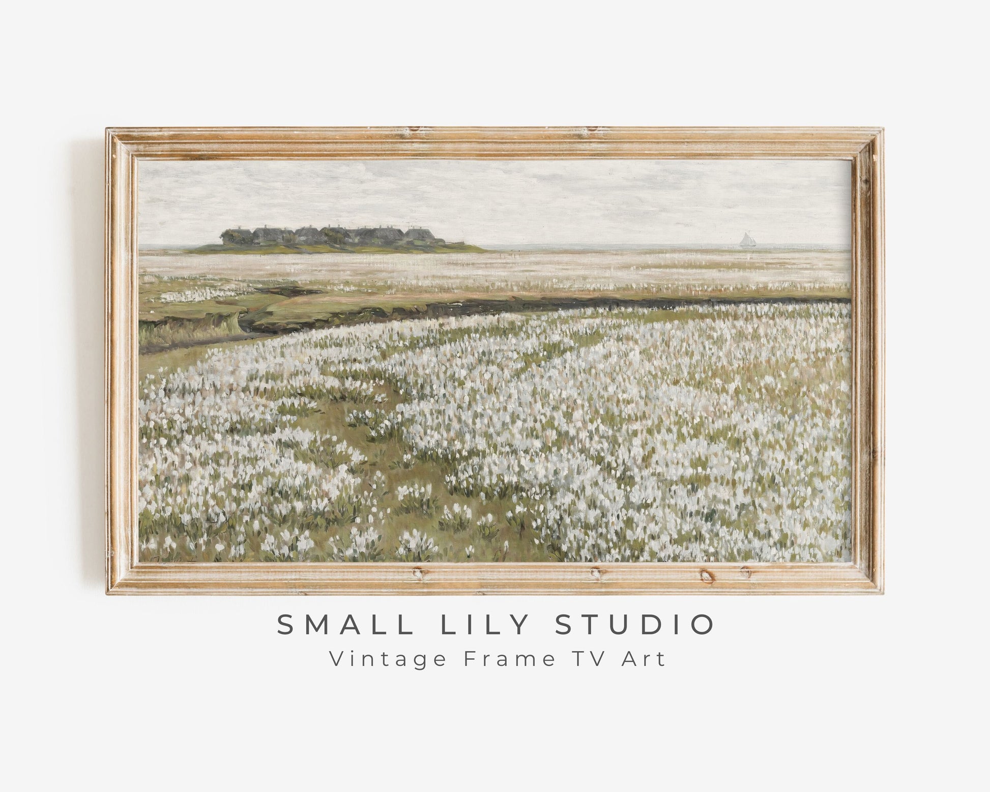 Spring Wildflower Field White Flowers Frame TV Art