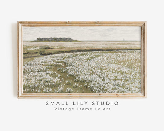 Spring Wildflower Field White Flowers Frame TV Art