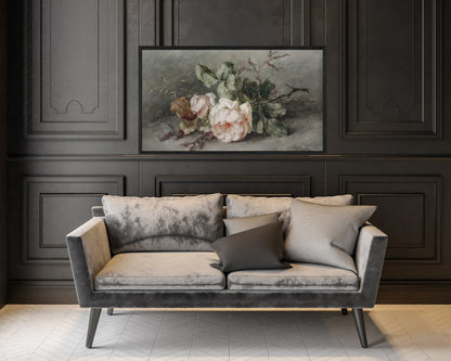 Vintage Moody Pink Flowers Frame TV Art