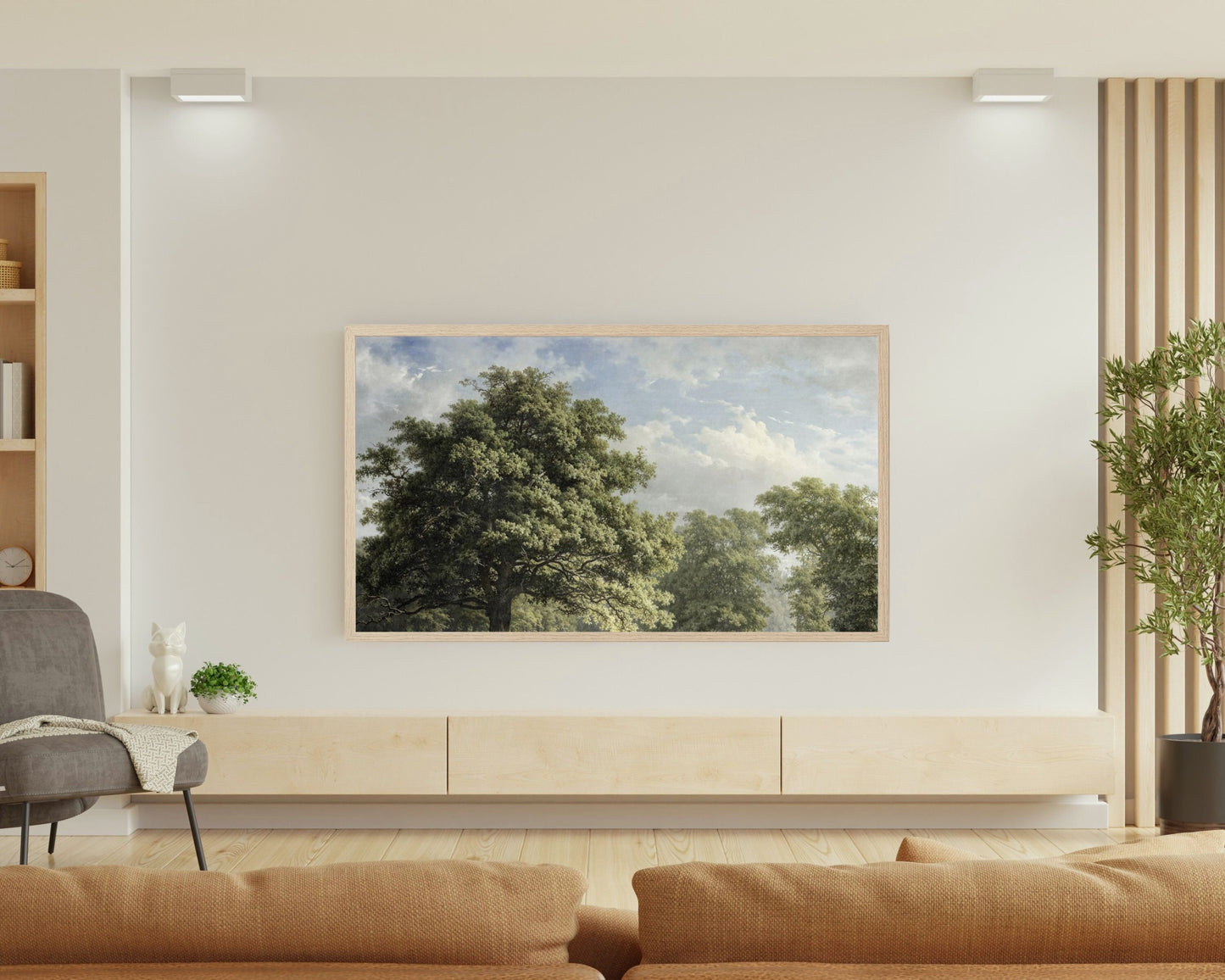 Muted Green Trees Frame TV Art