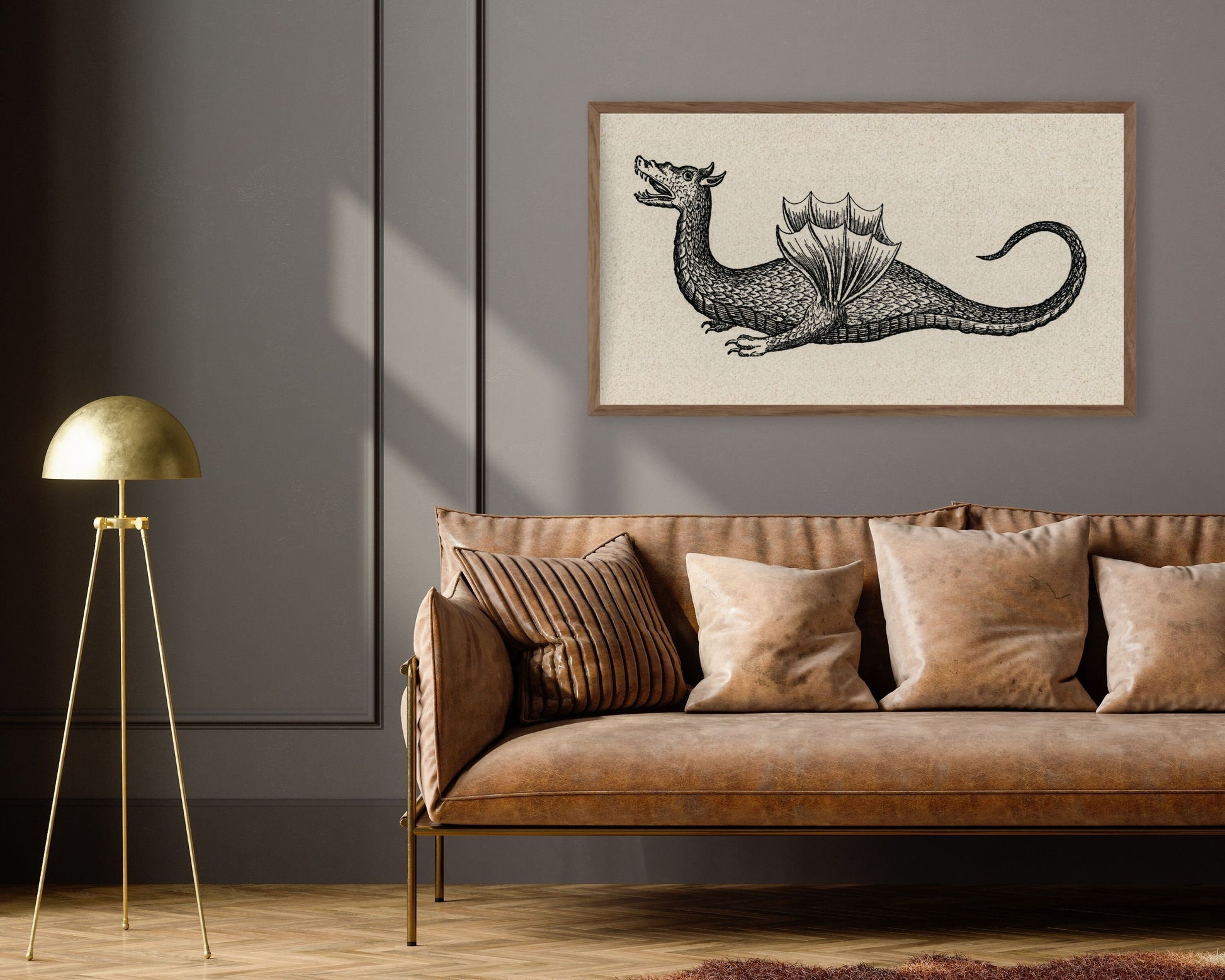 Dragon Sketch Halloween Frame TV Art