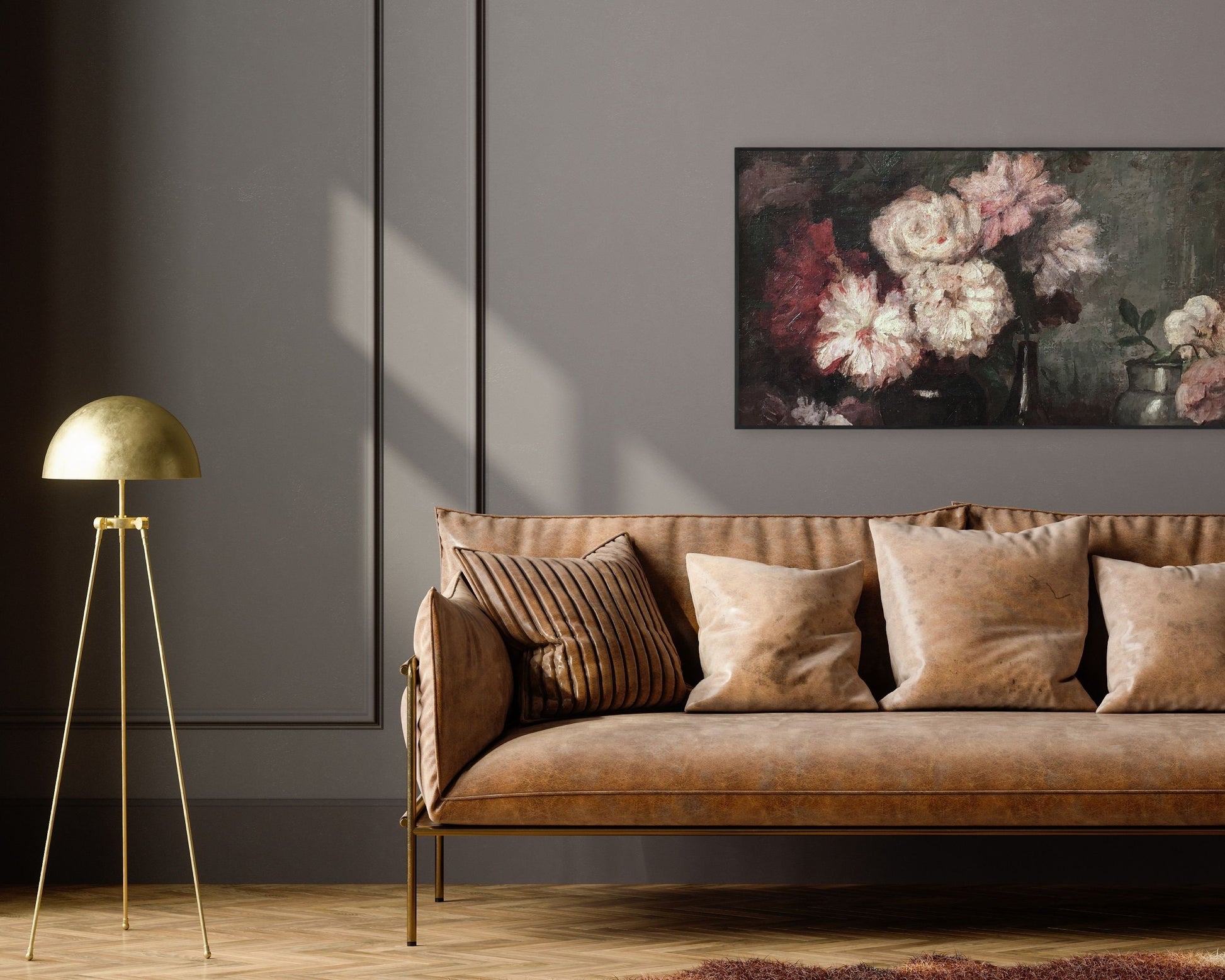 Vintage Pink and White Flowers Frame TV Art