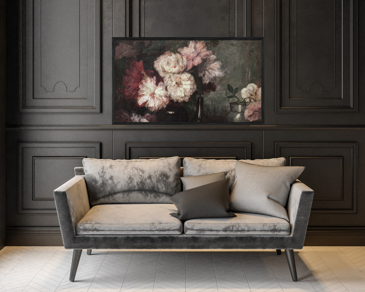 Vintage Pink and White Flowers Frame TV Art