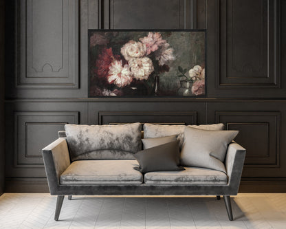Vintage Pink and White Flowers Frame TV Art