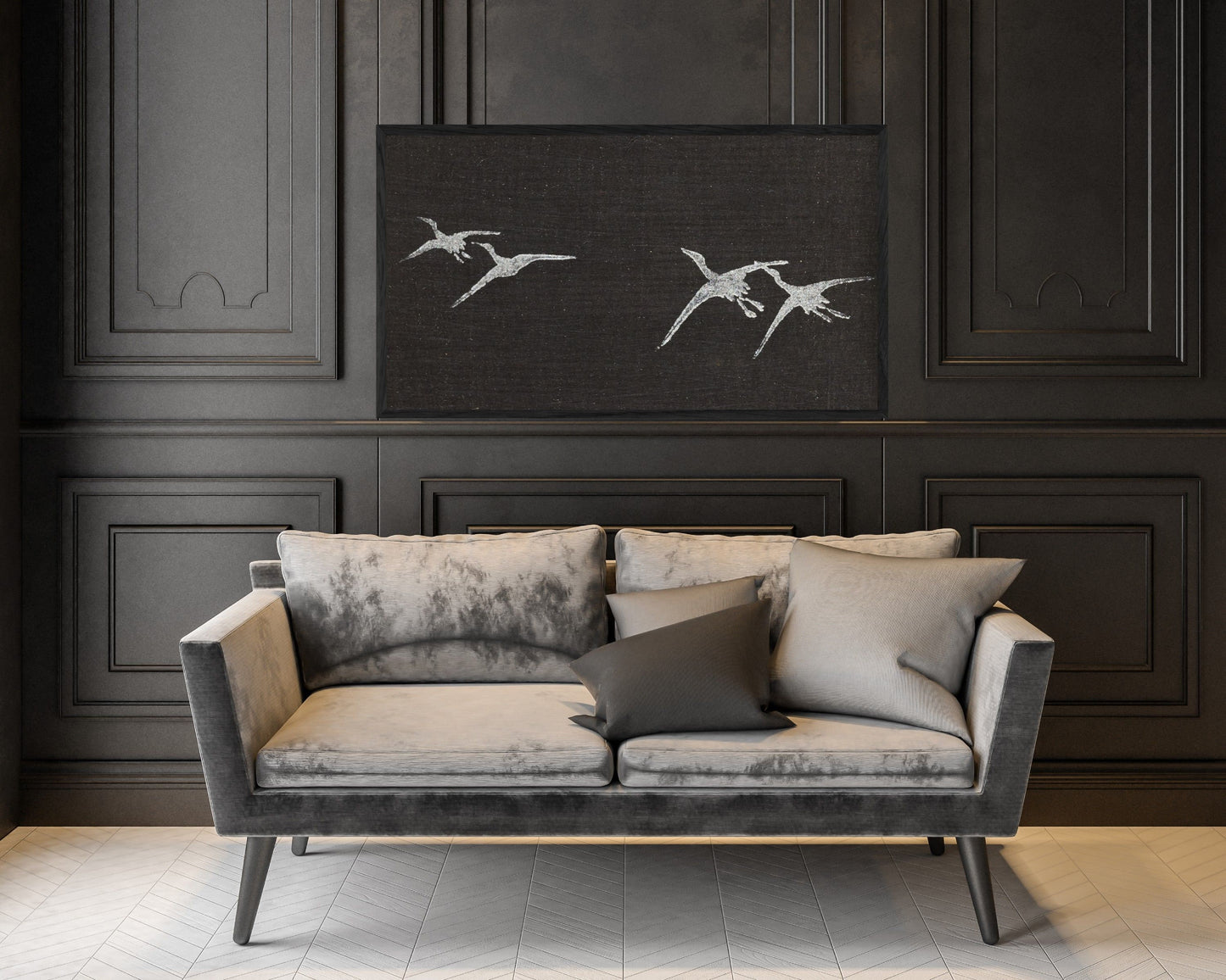 Japanese Cranes Vintage Frame TV Art