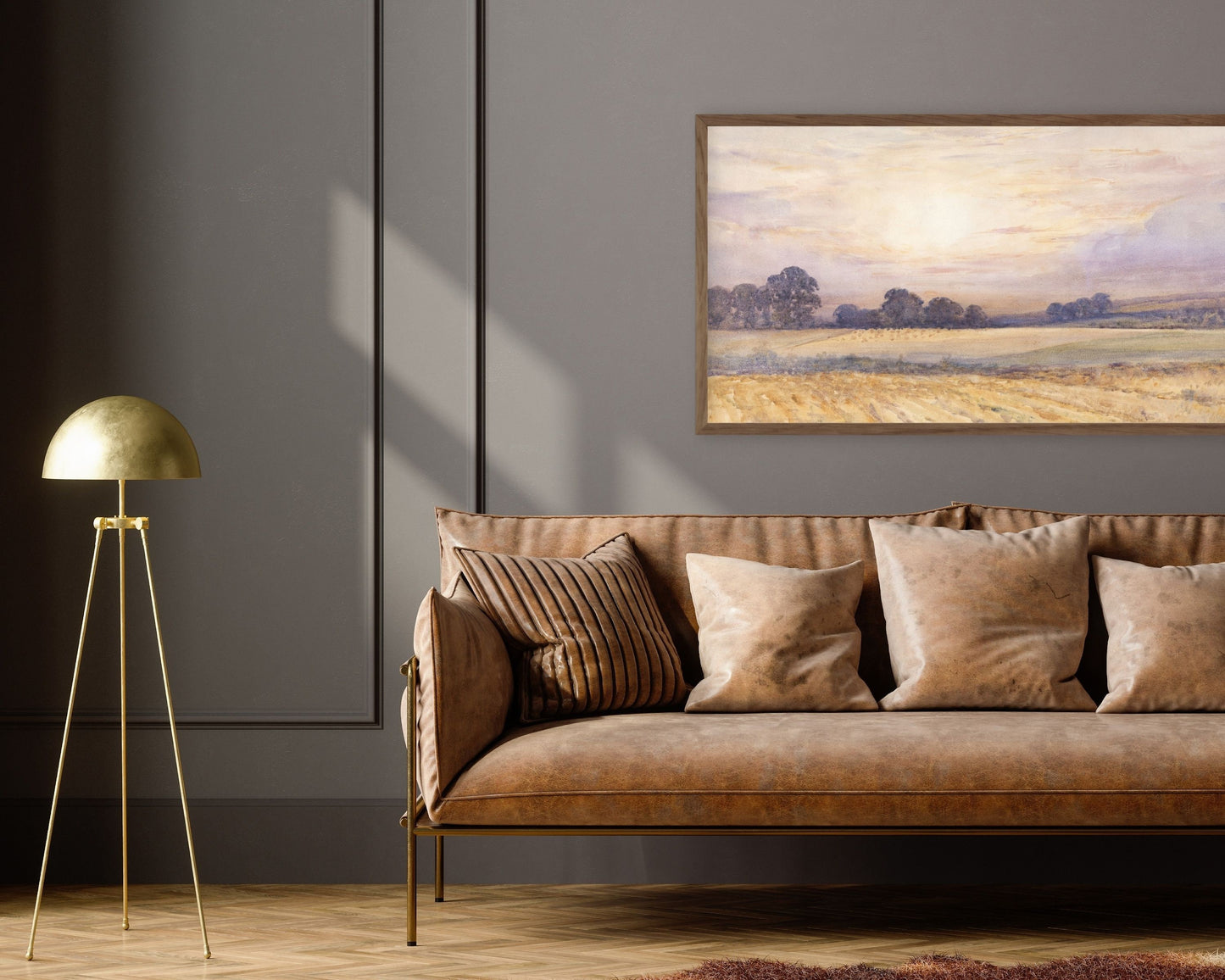 Boho Sunset Watercolor Painting Frame TV Art