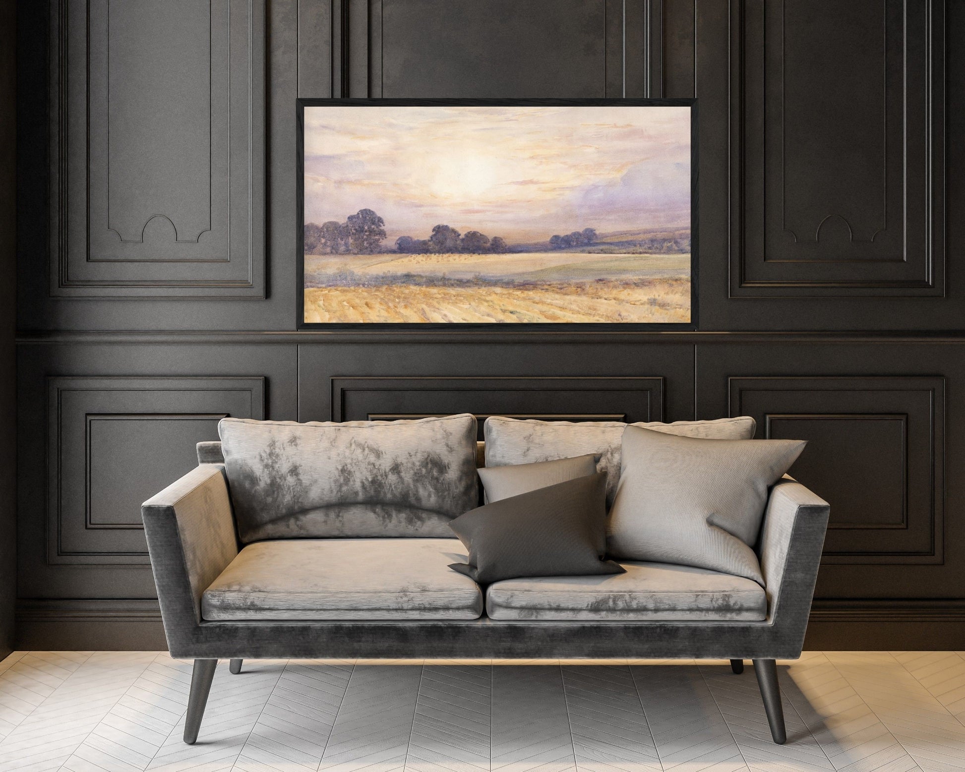 Boho Sunset Watercolor Painting Frame TV Art