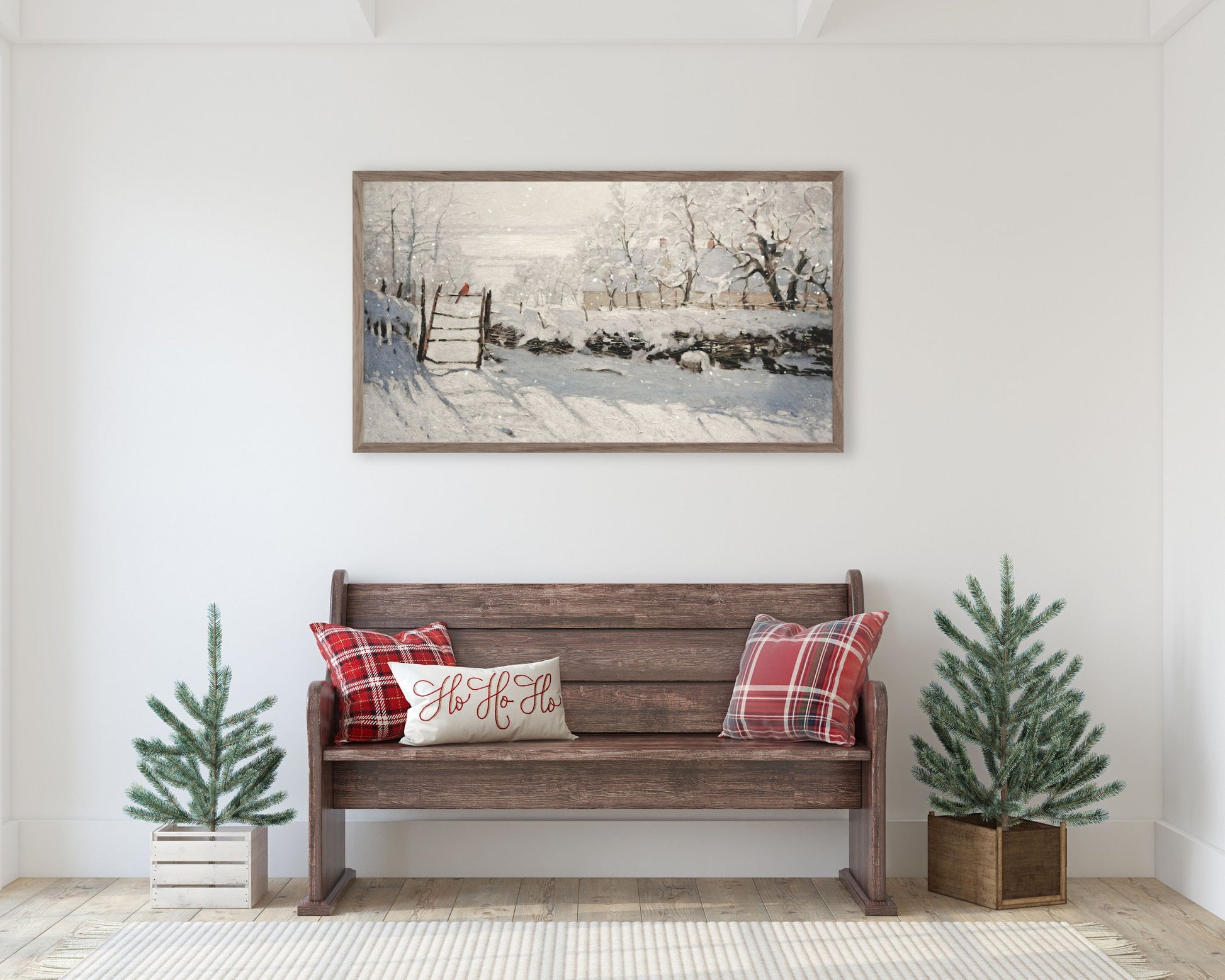 Bird in Winter Landscape Frame TV Art