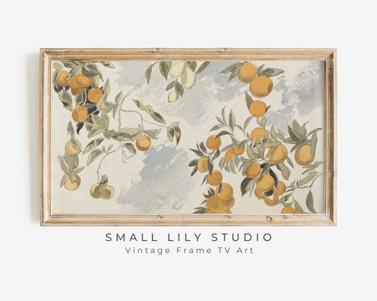 Vintage Orange Fruit Tree Frame TV Art