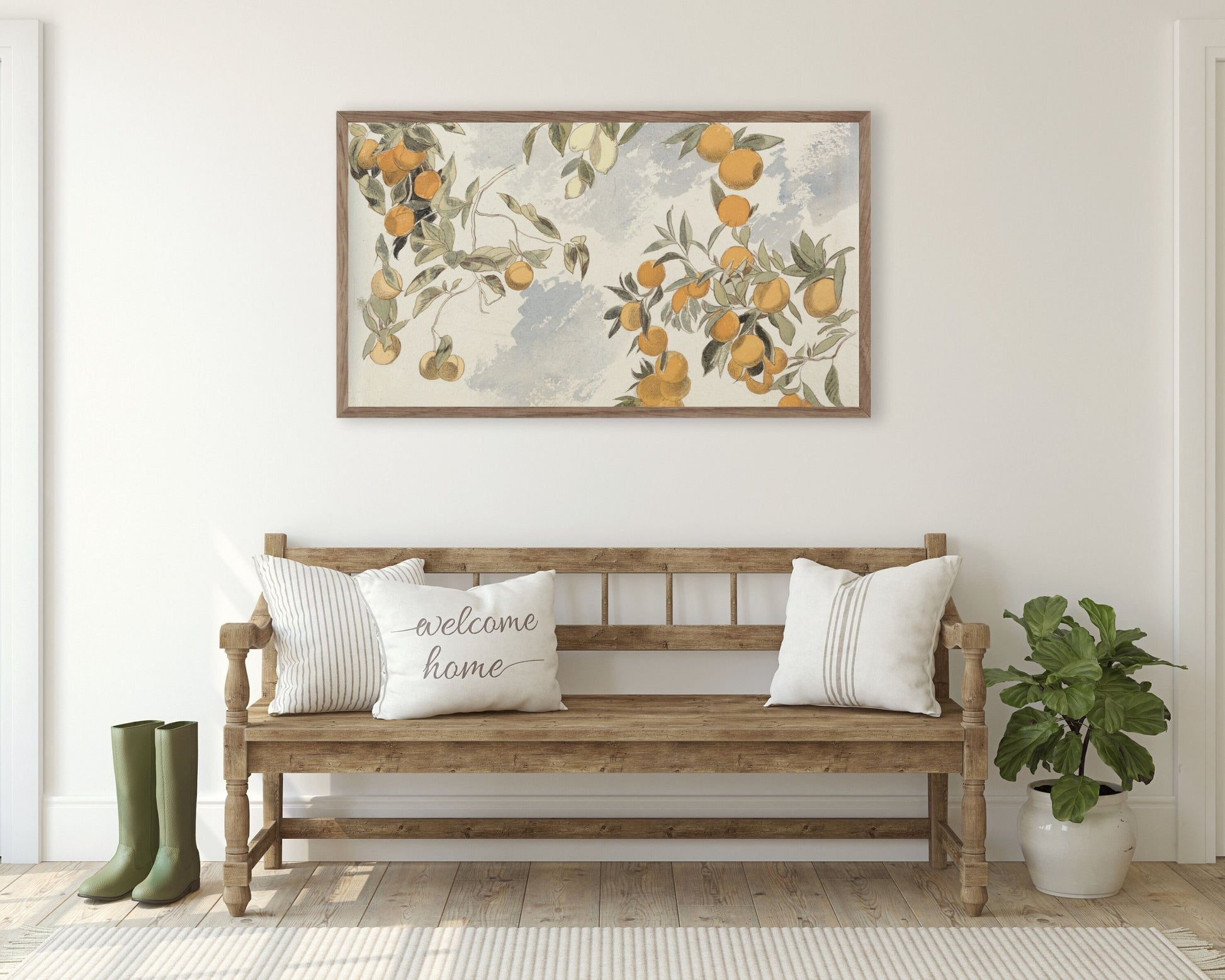 Vintage Orange Fruit Tree Frame TV Art