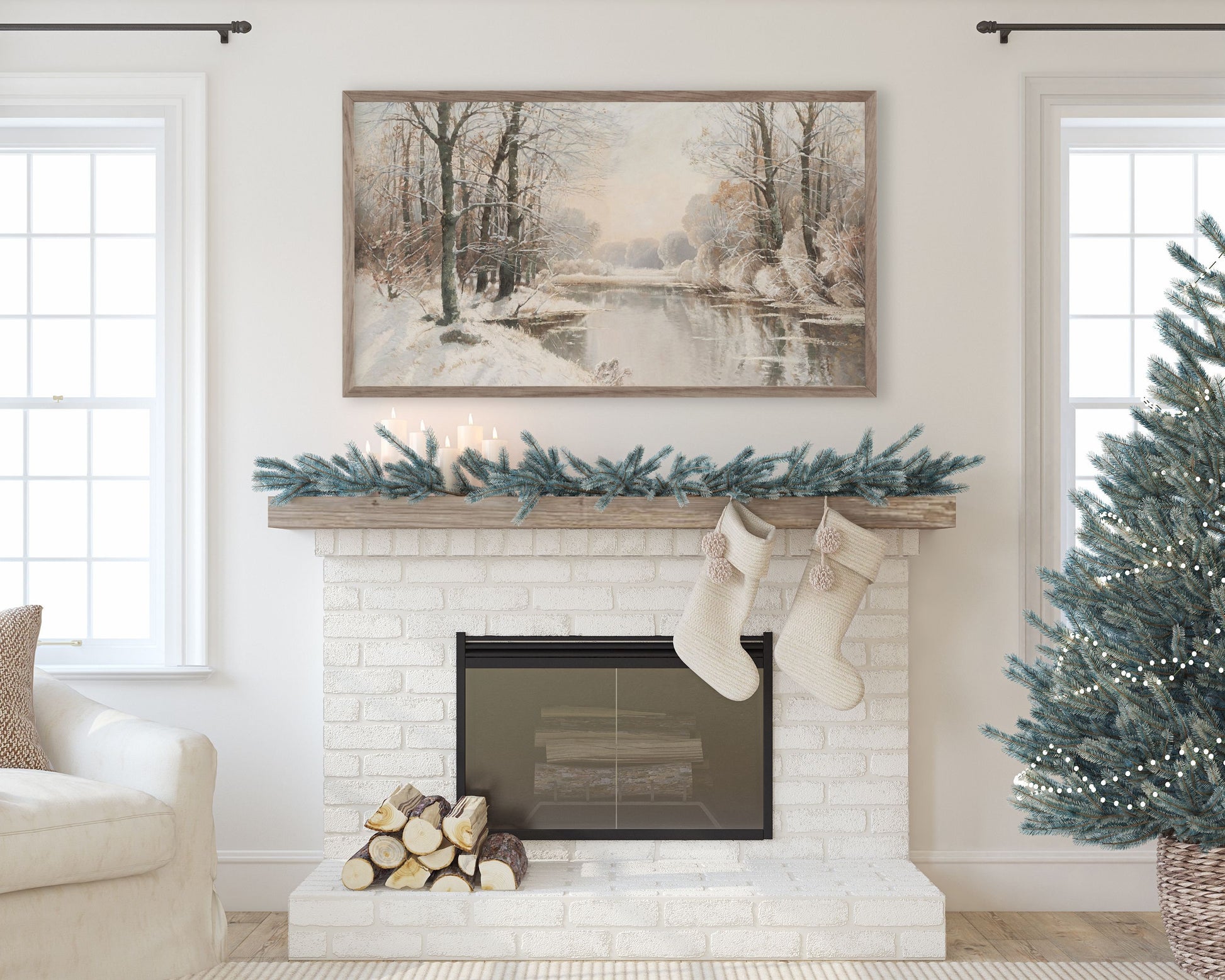 Winter Stream Frame TV Art