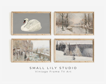 Neutral Winter Frame TV Art Bundle