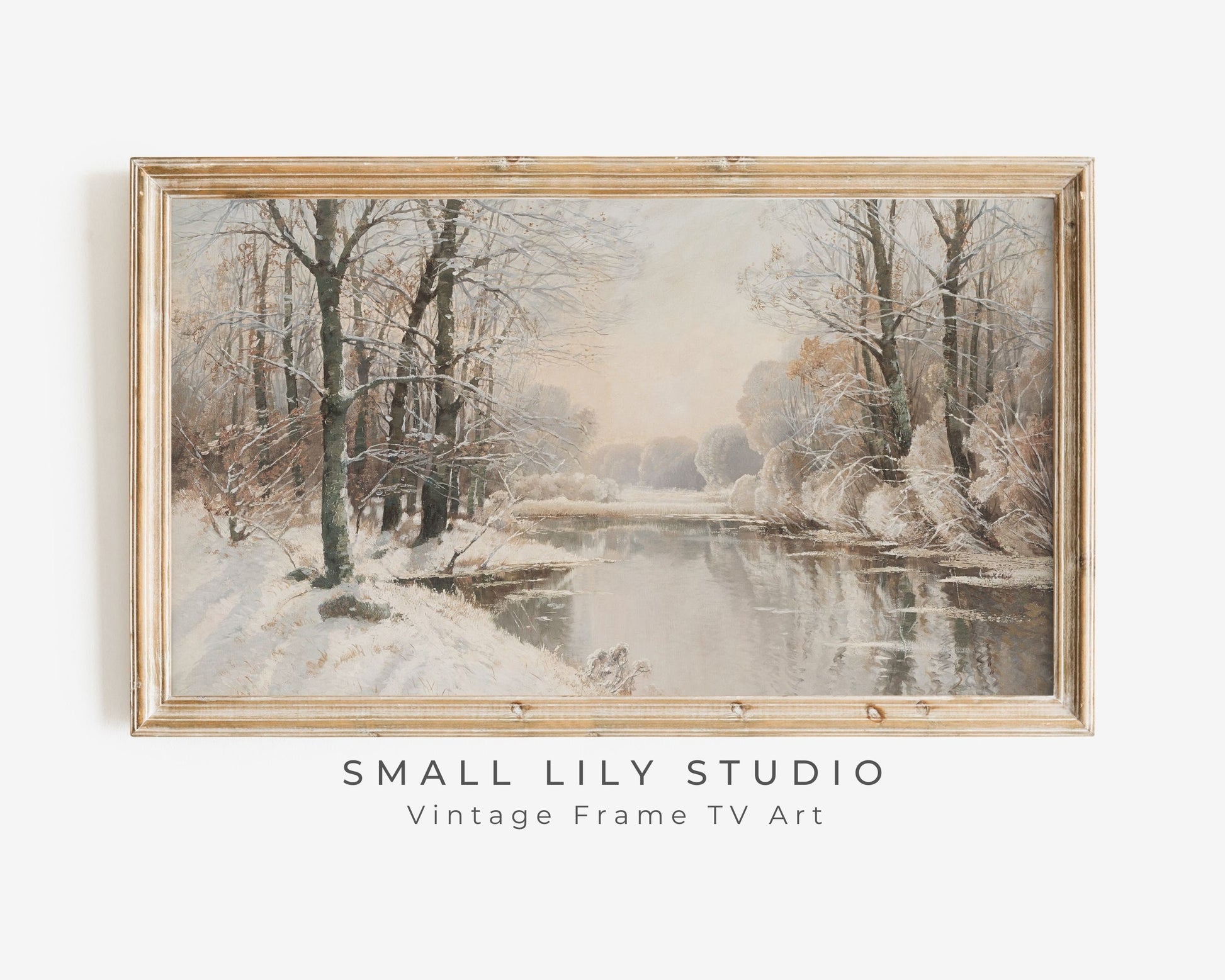 Neutral Winter Frame TV Art Bundle