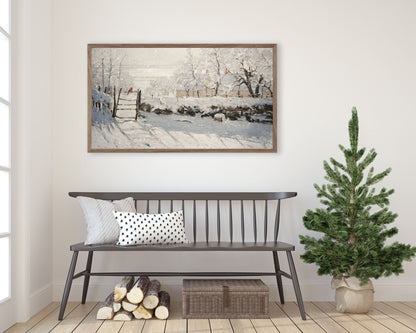 Bird in Winter Landscape Frame TV Art