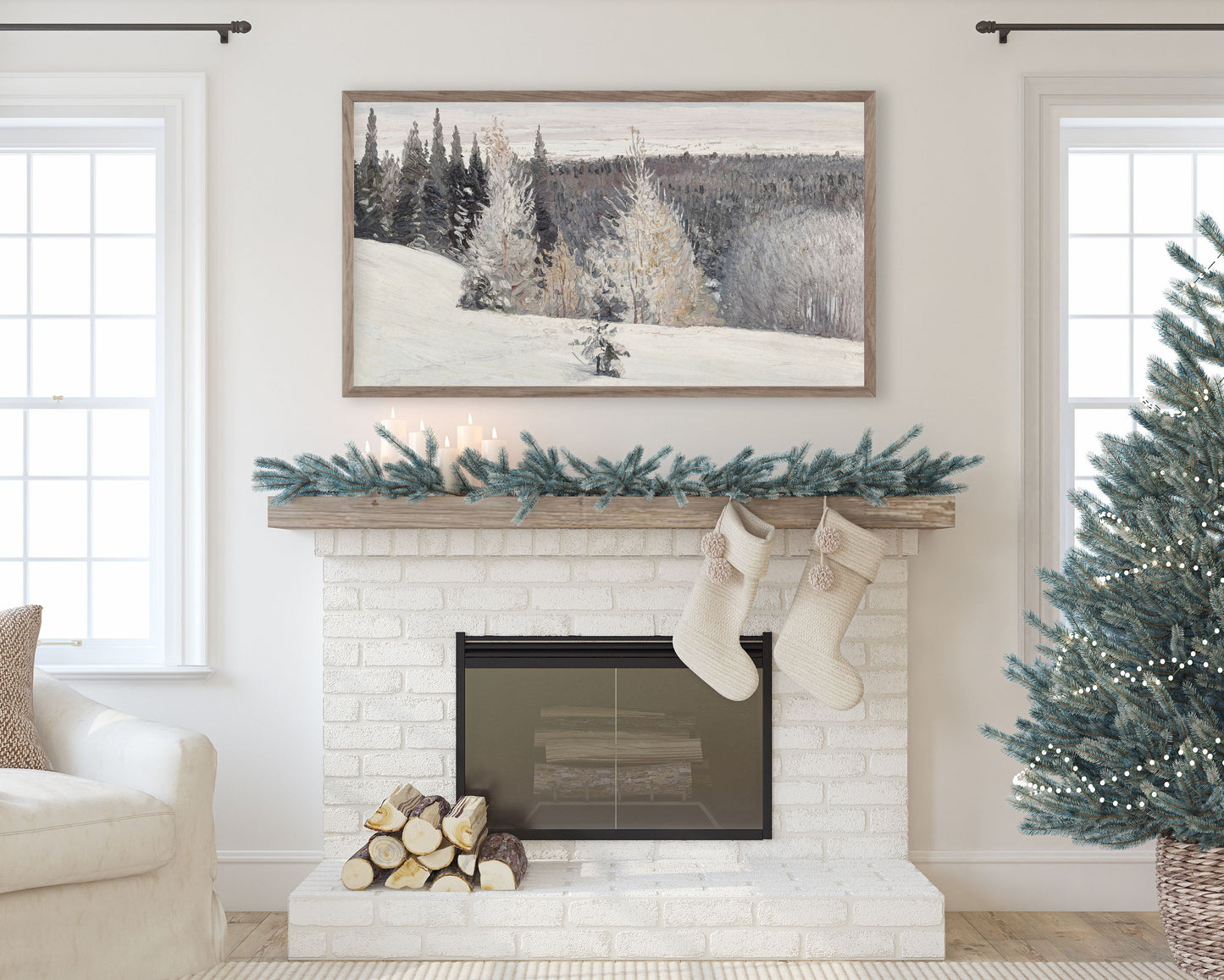 Winter Snow Frame TV Art