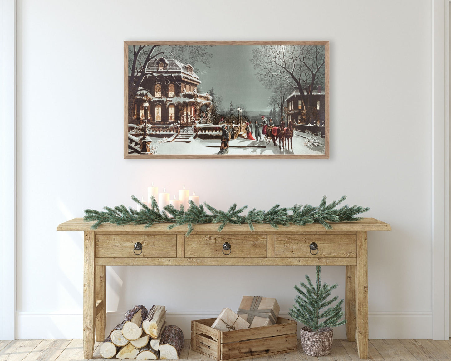 Vintage Christmas Eve Party Frame TV Art