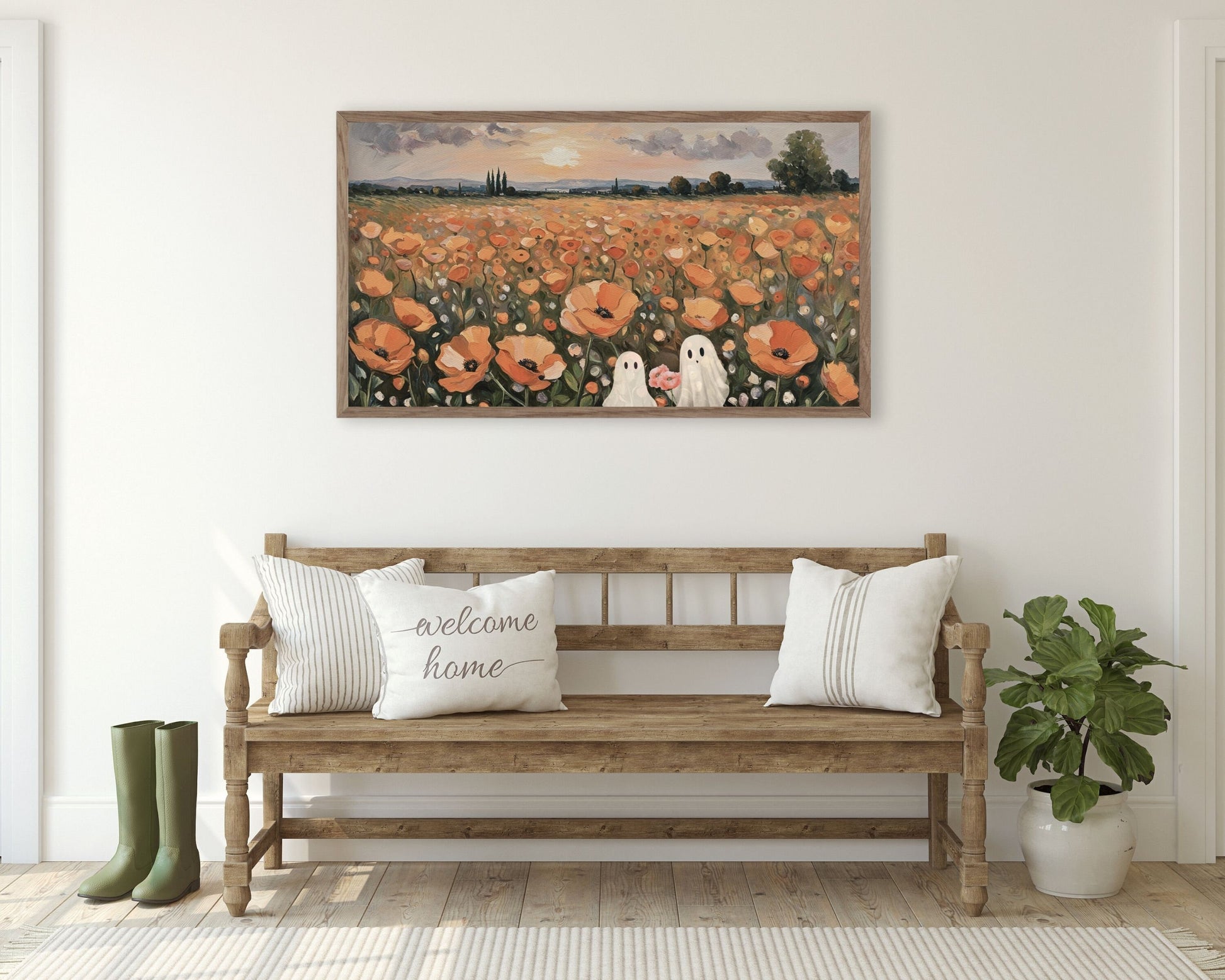 Halloween Ghost Couple In Love Frame TV Art