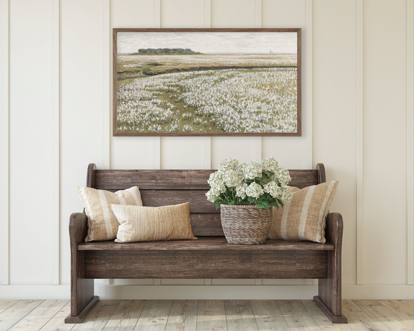 Spring Wildflower Field White Flowers Frame TV Art