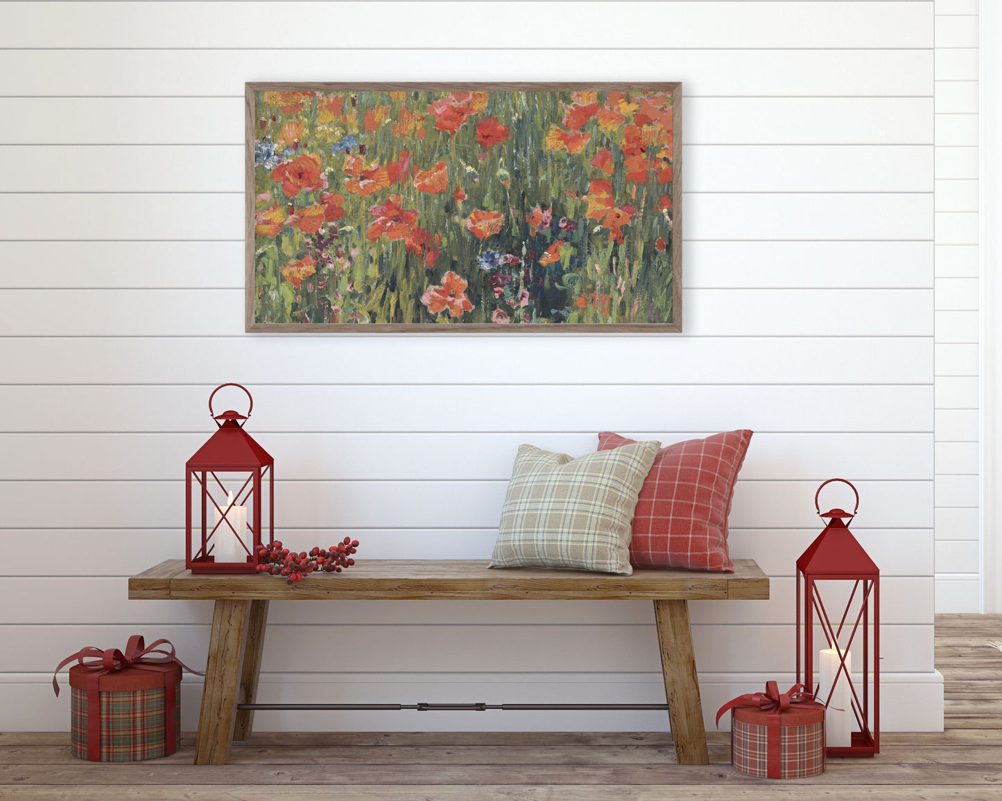 Flowers Red Poppies Frame TV Art