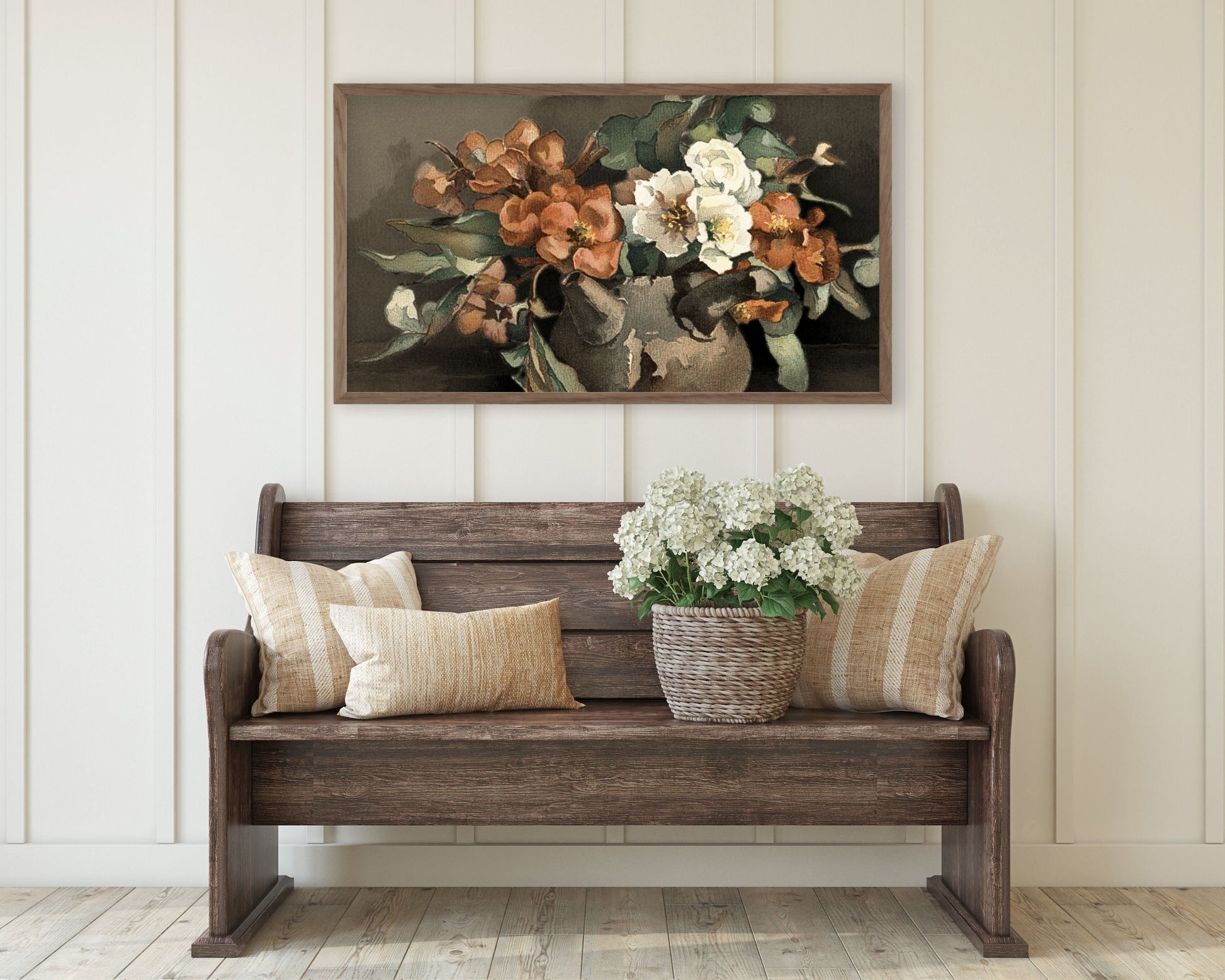 Rustic Moody Flowers Still Life Frame TV Art