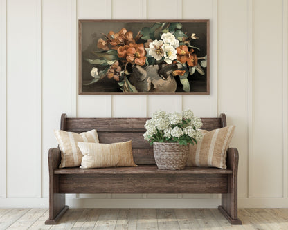 Rustic Moody Flowers Still Life Frame TV Art