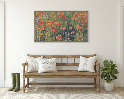 Flowers Red Poppies Frame TV Art