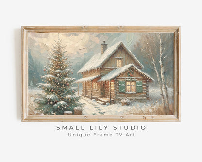 Christmas Cottage Frame TV Art