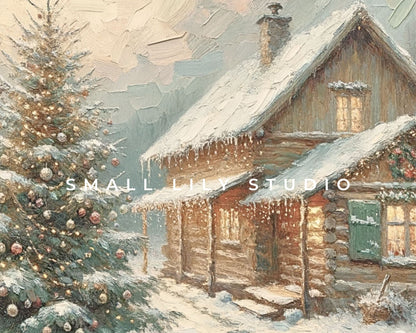 Christmas Cottage Frame TV Art