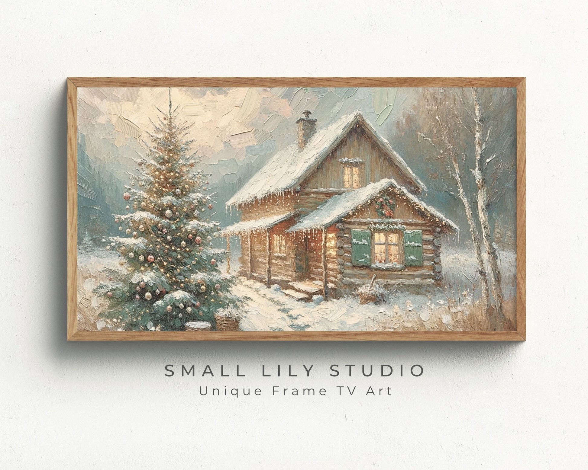 Christmas Cottage Frame TV Art