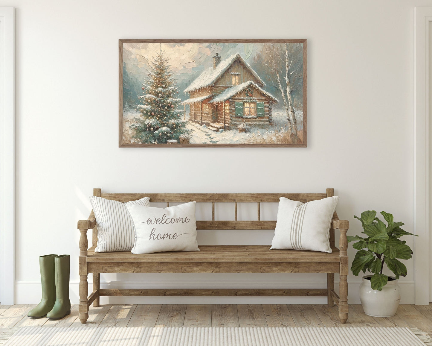 Christmas Cottage Frame TV Art