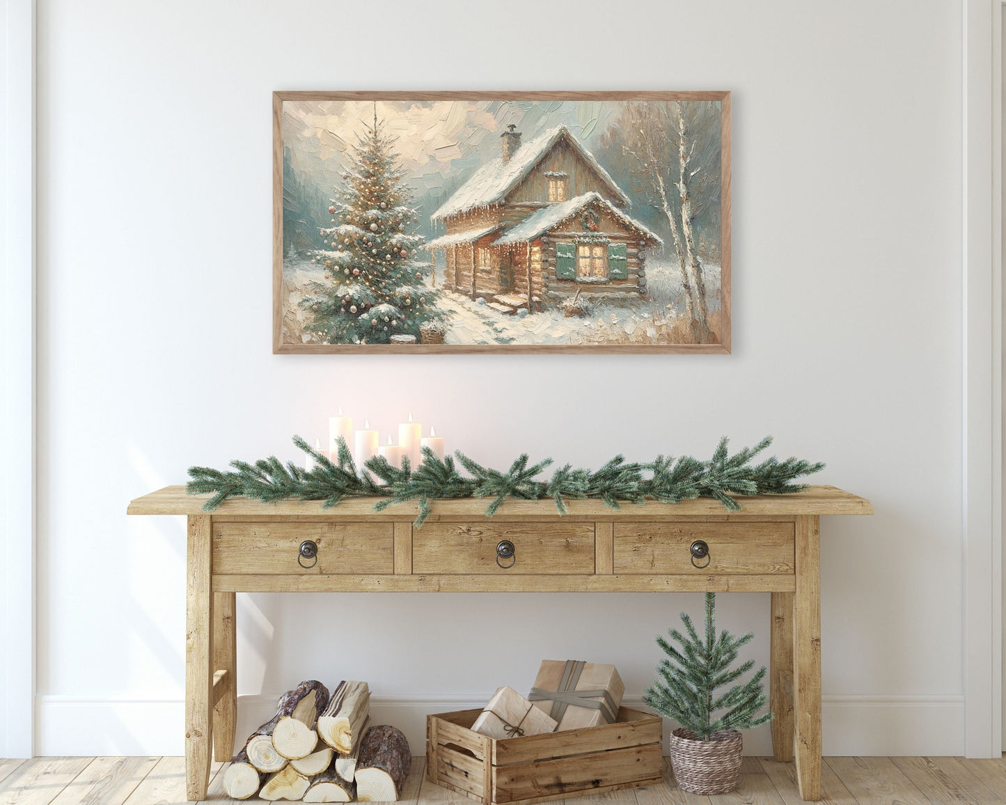 Christmas Cottage Frame TV Art