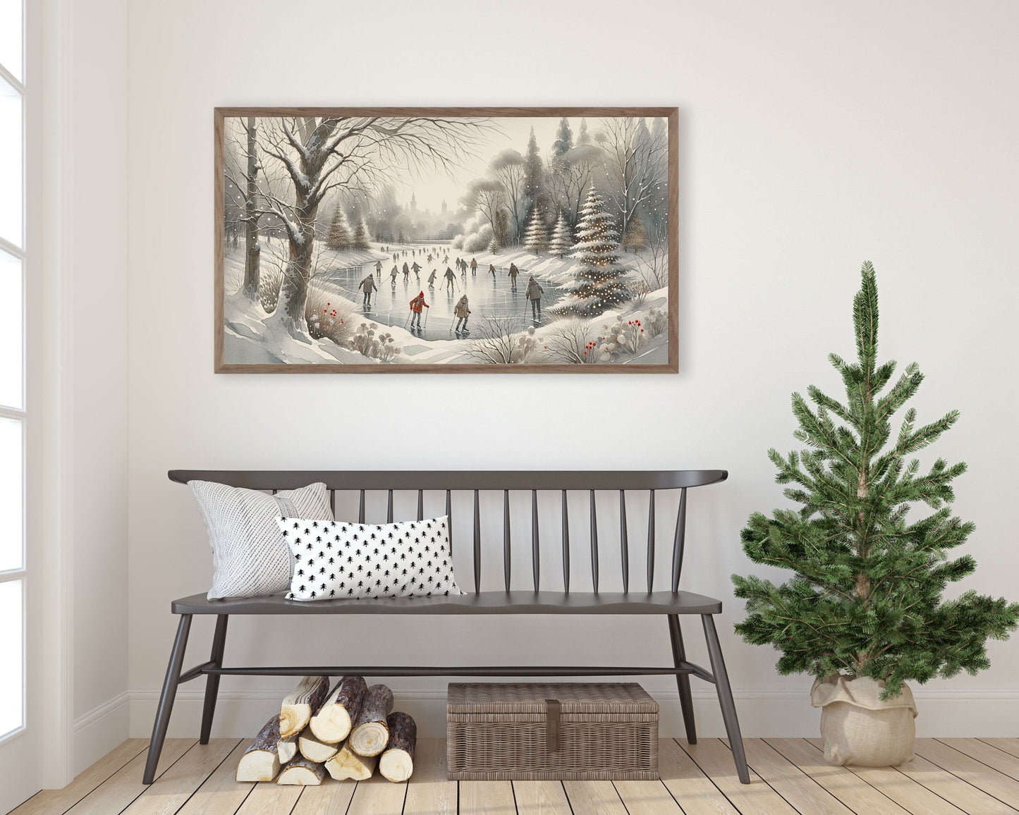 Christmas Ice Skating Frame TV Art