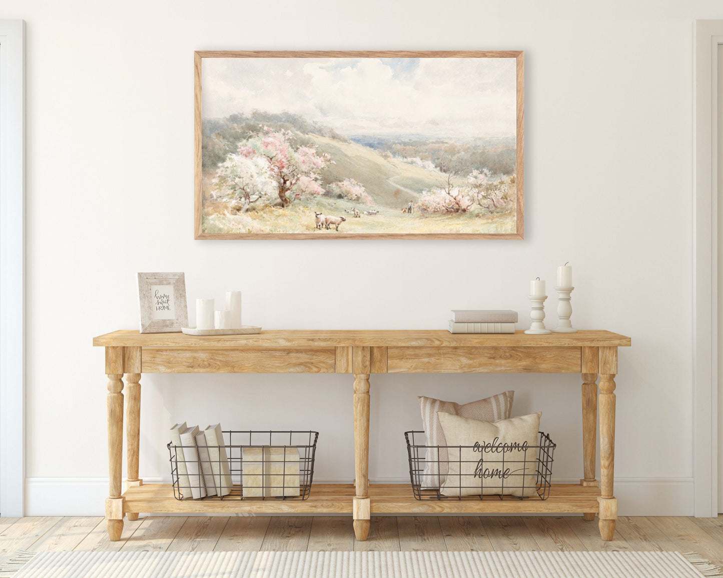 Spring Lambs in Countryside Frame TV Art