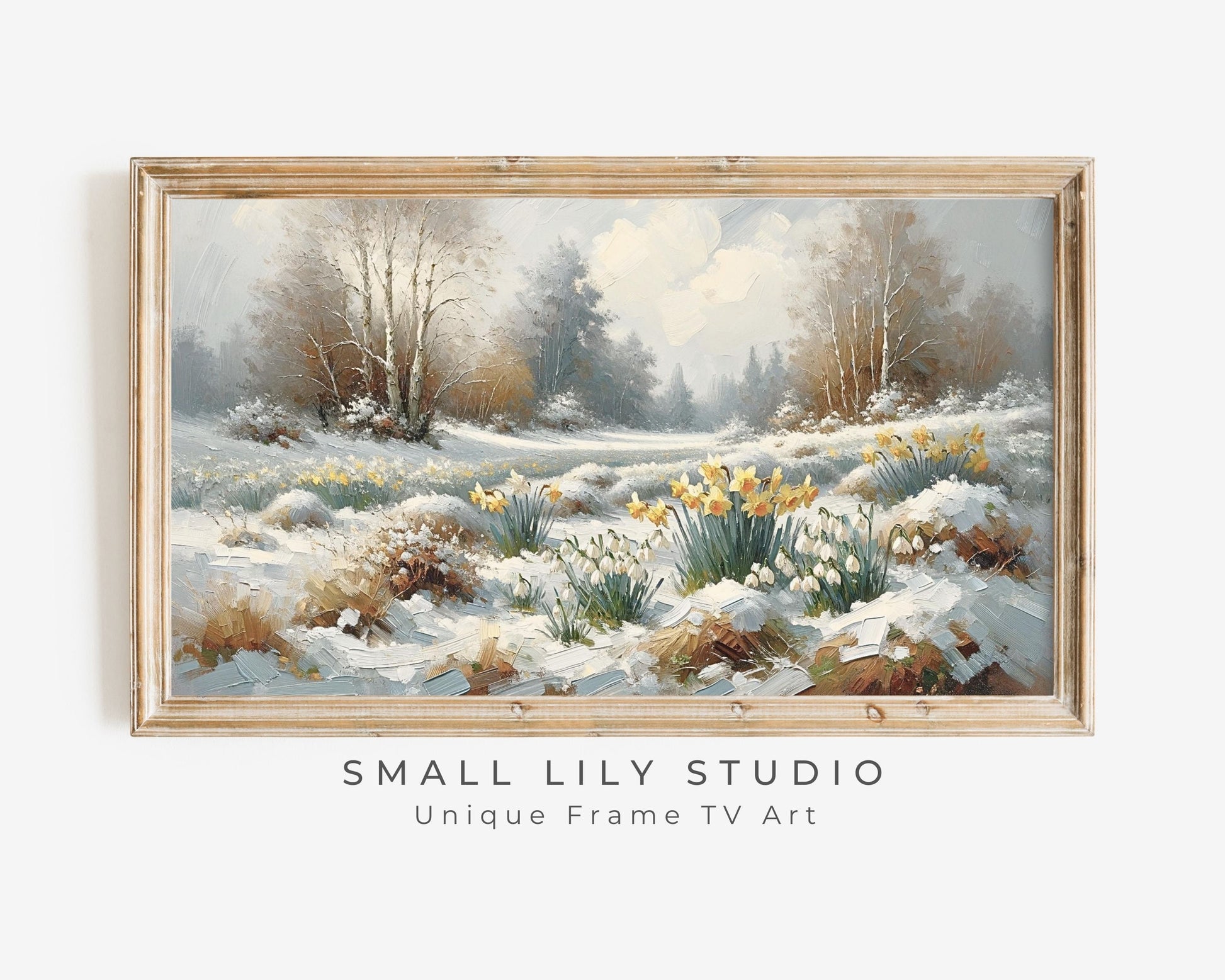 Winter Daffodils in Snow Frame TV Art