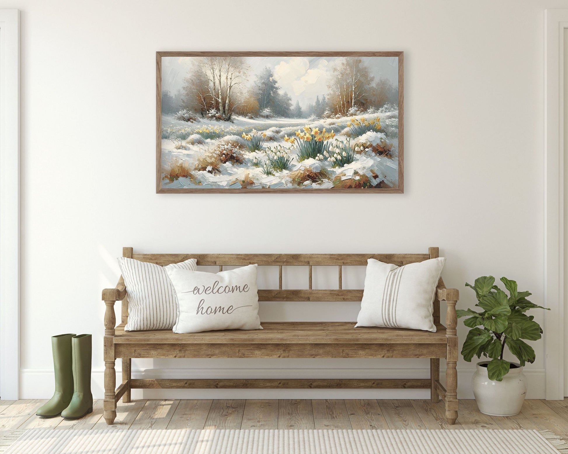 Winter Daffodils in Snow Frame TV Art