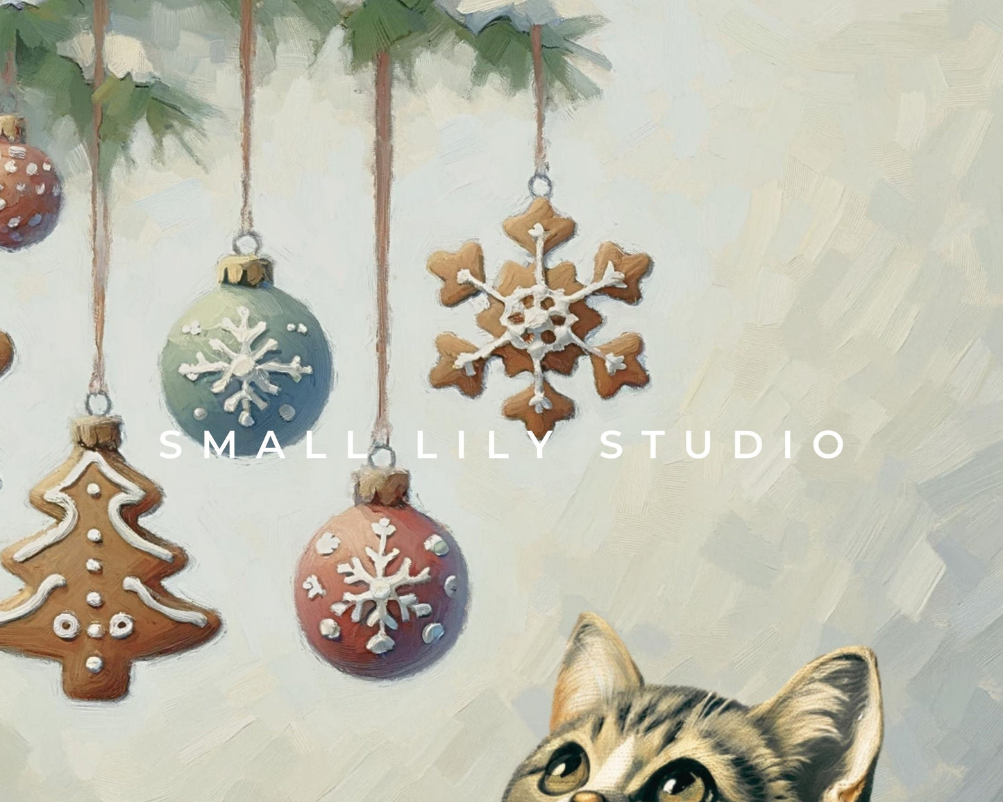 Christmas Tree And Cat Frame TV Art