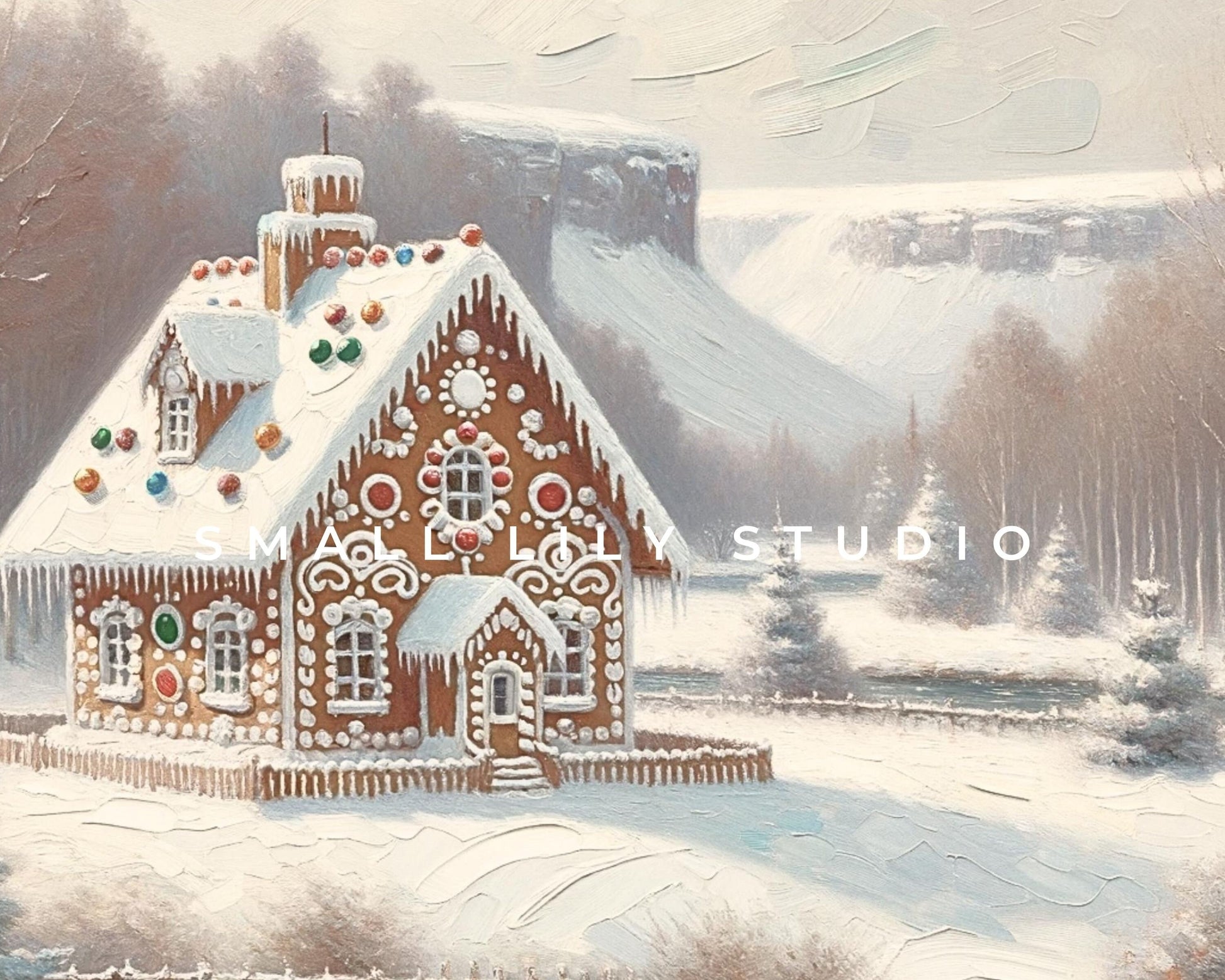 Gingerbread House In Snow Frame TV Art